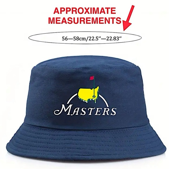Bucket Hat Reversible Masters Golf Cotton Twill Sun Protect Blue Adult One Size - Picture 4 of 12